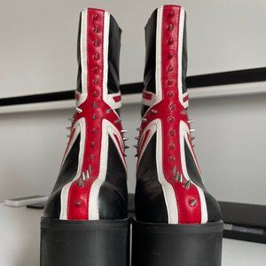 Charla Tedrick Platform Union Jack Boots, Size 7